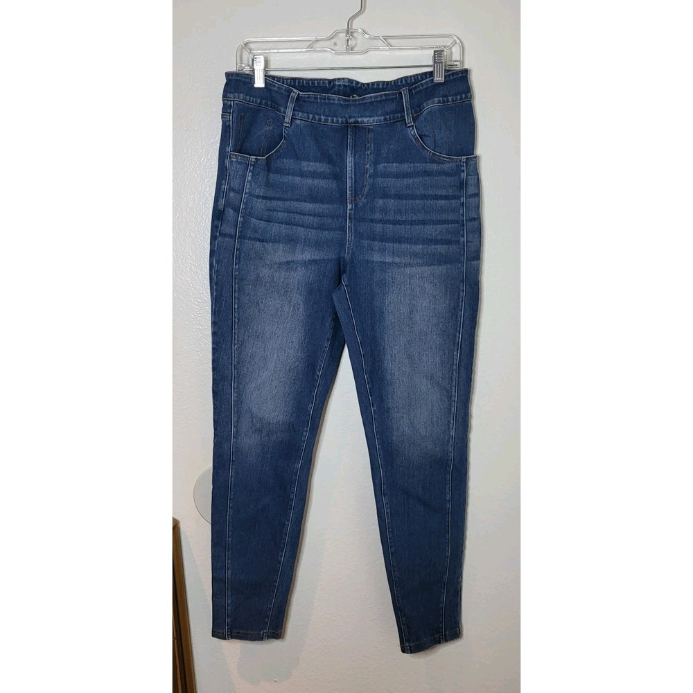 Halara Flex Mid-Rise Casual Skinny Jeans Sz L Pull-On Athleisure Comfort Stretch